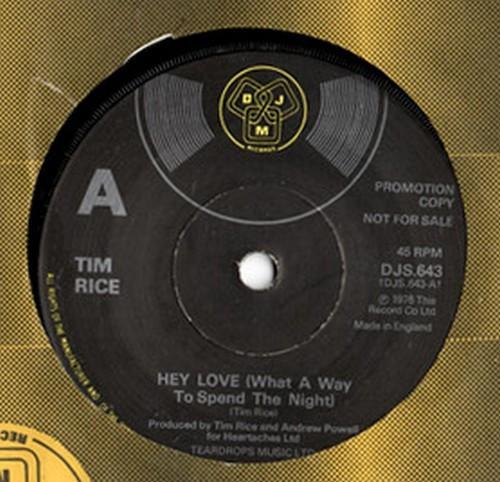 Tim Rice - Hey Love (What A Way To Spend The Night)